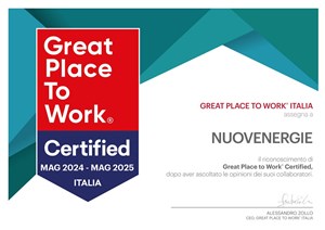 Certificazione Great Place to Work Italia per Nuovenergie 2024