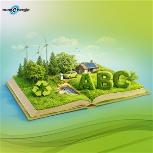 rappresentazione di un glossario dedicato all'energia green e ala sostenibilità