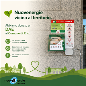 Nuovenergie dona un DAE al Comune di Rho