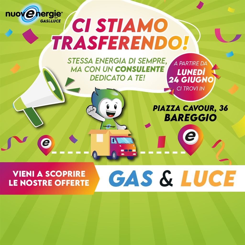 trasferimento negozio Nuovenergie Bareggio