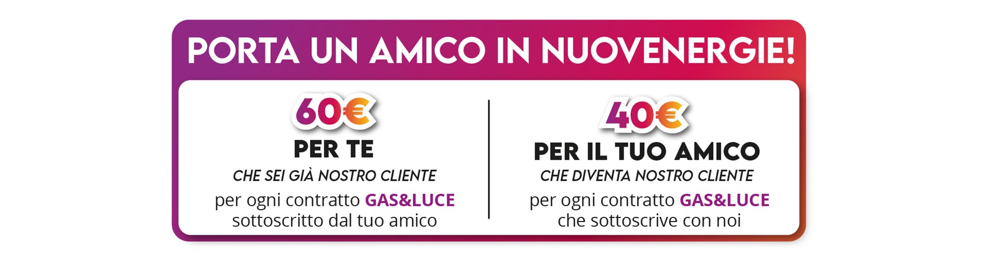 Schema che descrive le ricompense del Porta un Amico in Nuovenergie