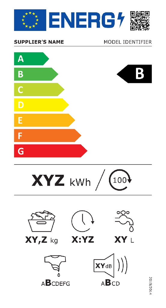 Etichetta energetica lavatrice esempio