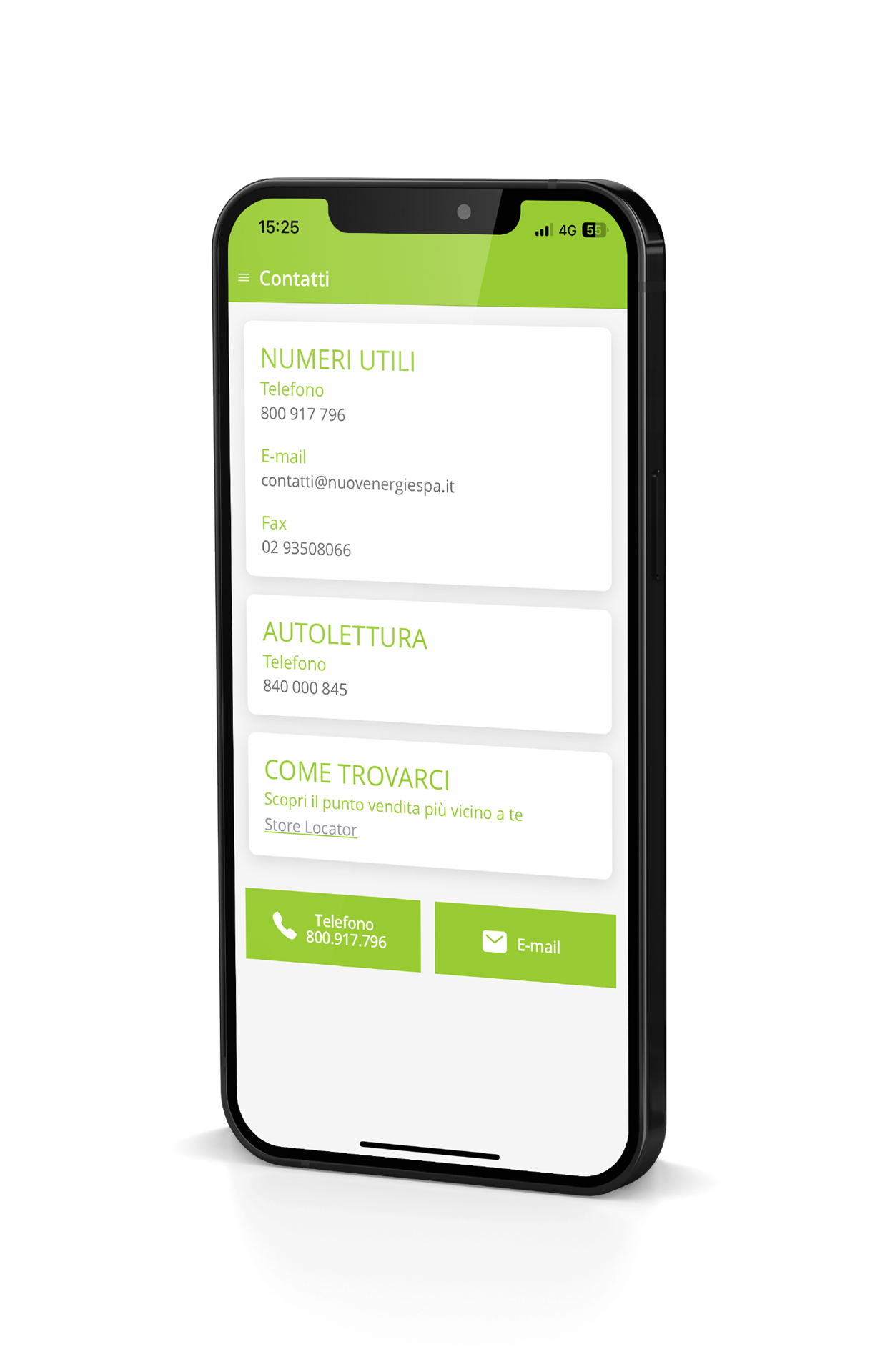 App Nuovenergie contatti