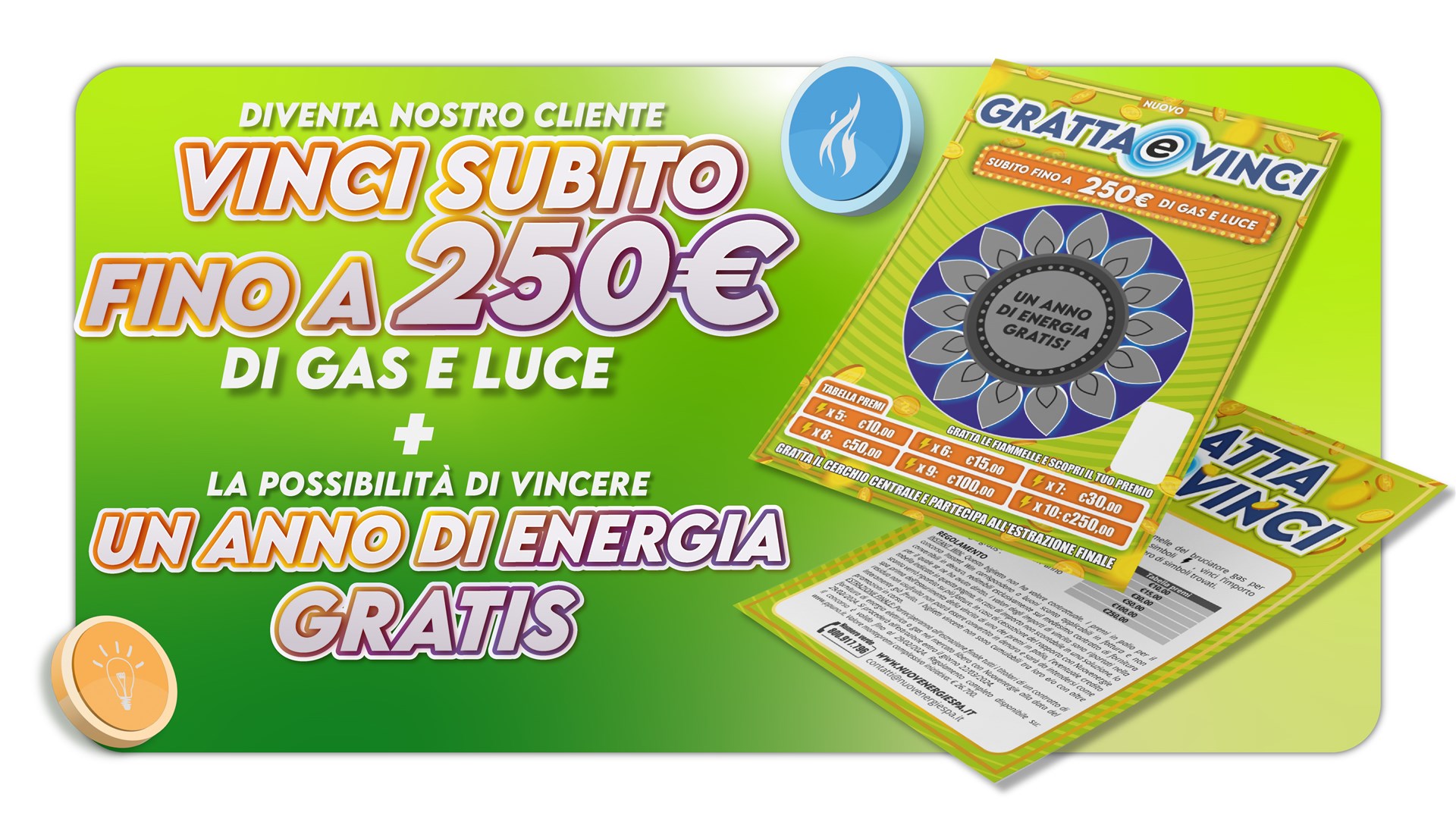 Gratta e vinci Nuovenergie: vinci un anno di energia